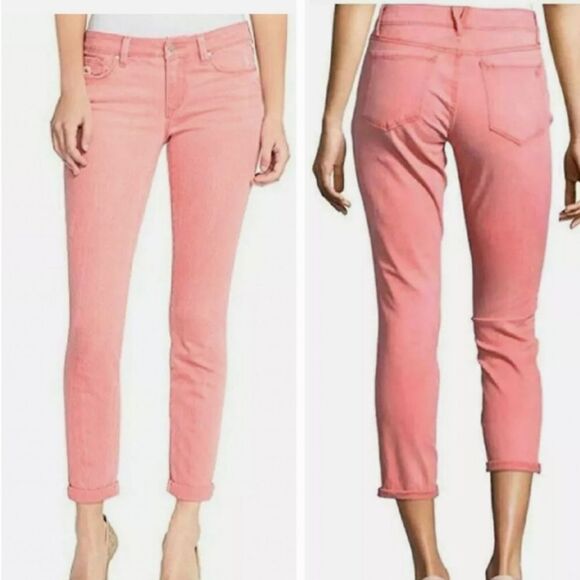 🔹️Jessica Simpson Pink Rolled Crop Skinny Jeans Size 10/30 - Picture 1 of 12